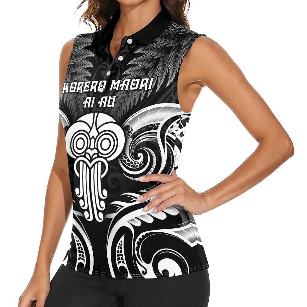 New Zealand Te Reo Maori Women Sleeveless Polo Shirt Korero Maori Ai Au LT05 - Polynesian Pride