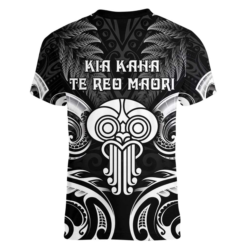 New Zealand Te Reo Maori Women V-Neck T-Shirt Korero Maori Ai Au LT05 - Polynesian Pride