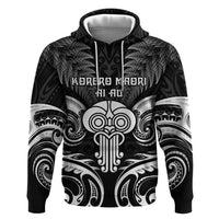 New Zealand Te Reo Maori Zip Hoodie Korero Maori Ai Au LT05 Pullover Hoodie Black - Polynesian Pride