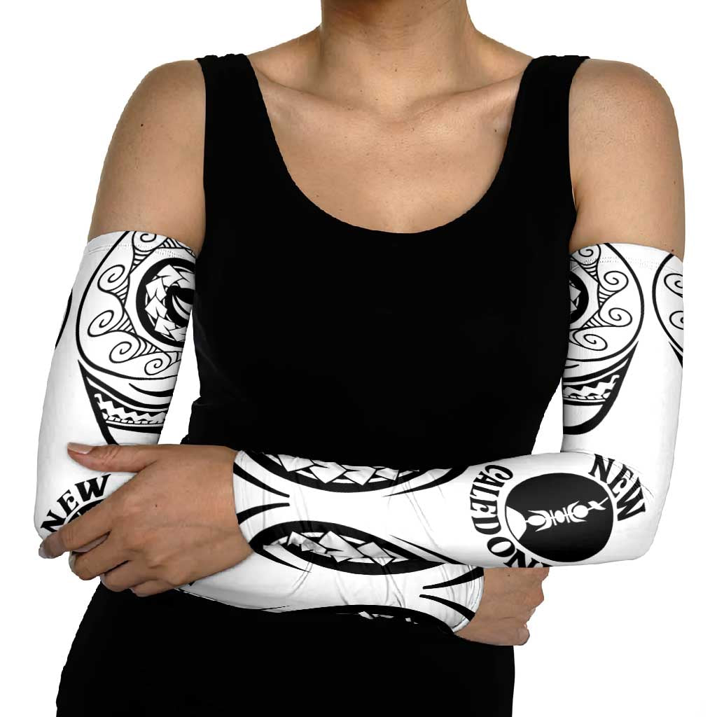 New Caledonia Day Arm Sleeves Polynesian Curves White Color LT05 - Polynesian Pride