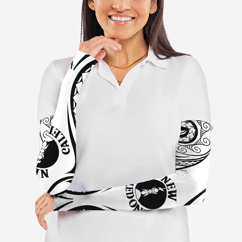New Caledonia Day Arm Sleeves Polynesian Curves White Color LT05 - Polynesian Pride