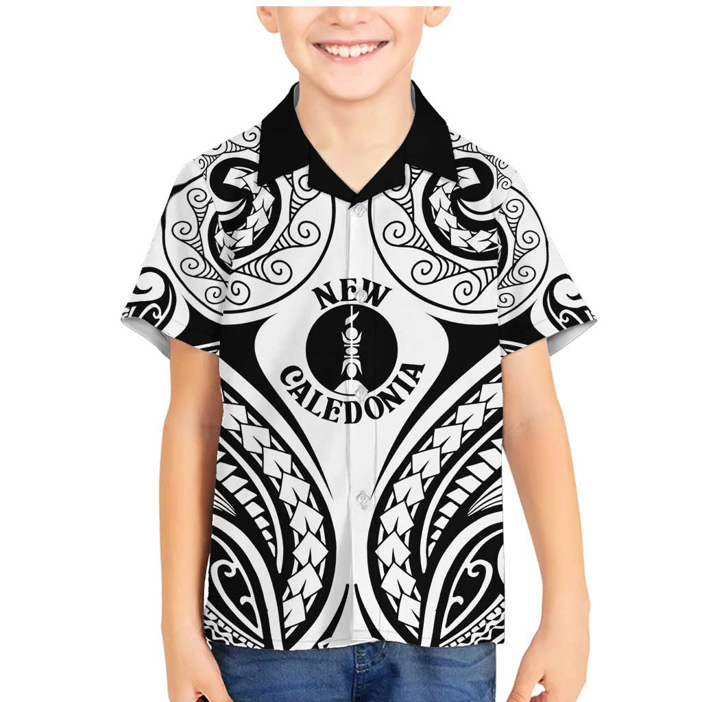New Caledonia Day Family Matching Mermaid Dress and Hawaiian Shirt Polynesian Curves White Color LT05 Son's Shirt White - Polynesian Pride