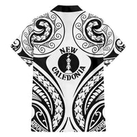 New Caledonia Day Family Matching Off Shoulder Maxi Dress and Hawaiian Shirt Polynesian Curves White Color LT05 - Polynesian Pride
