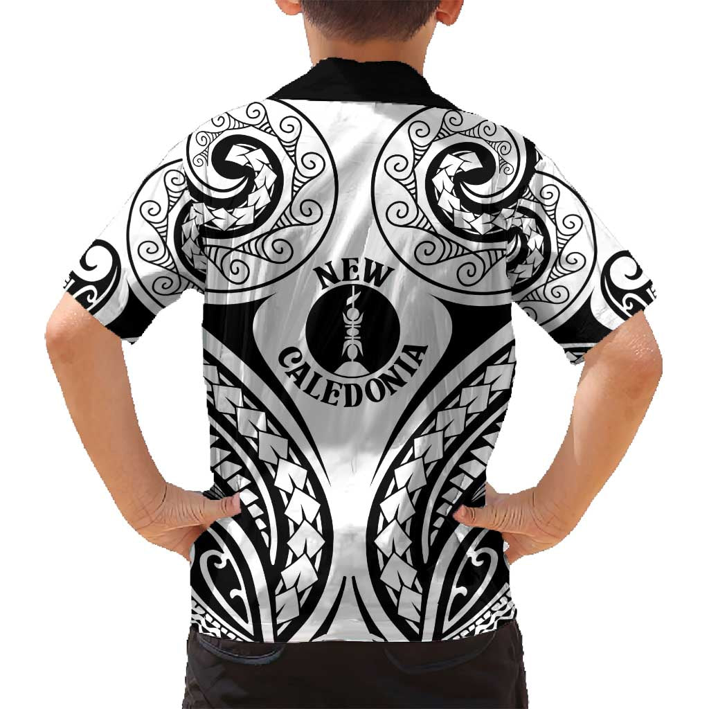 New Caledonia Day Family Matching Puletasi and Hawaiian Shirt Polynesian Curves White Color LT05 - Polynesian Pride