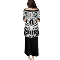New Caledonia Day Family Matching Puletasi and Hawaiian Shirt Polynesian Curves White Color LT05 - Polynesian Pride