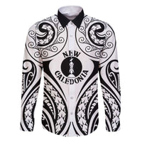New Caledonia Day Family Matching Short Sleeve Bodycon Dress and Hawaiian Shirt Polynesian Curves White Color LT05 Dad's Shirt - Long Sleeve White - Polynesian Pride