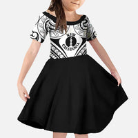 New Caledonia Day Family Matching Summer Maxi Dress and Hawaiian Shirt Polynesian Curves White Color LT05 Daughter's Dress White - Polynesian Pride
