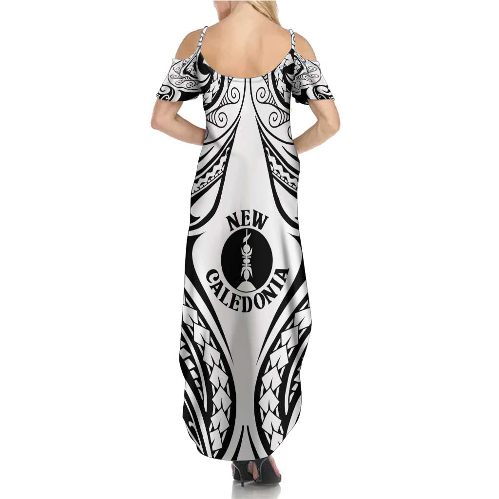 New Caledonia Day Family Matching Summer Maxi Dress and Hawaiian Shirt Polynesian Curves White Color LT05 - Polynesian Pride