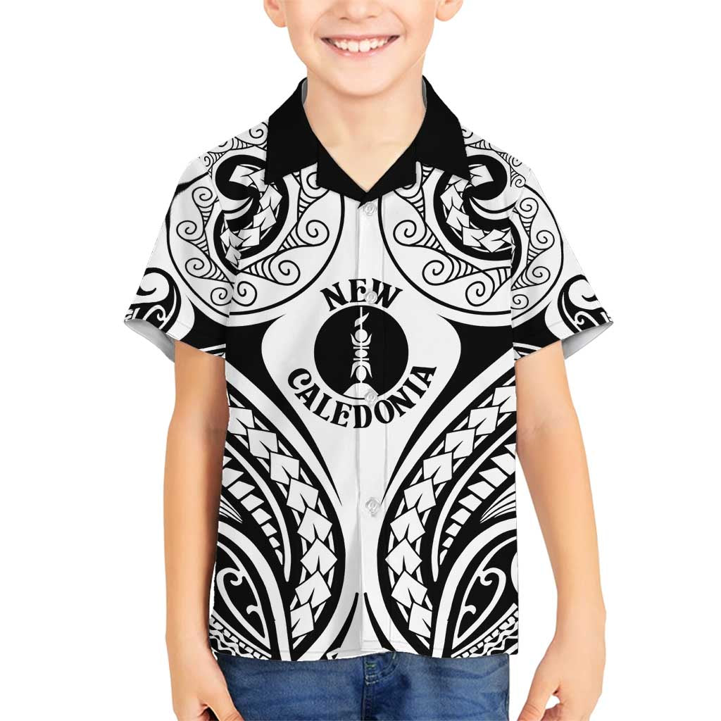 New Caledonia Day Family Matching Tank Maxi Dress and Hawaiian Shirt Polynesian Curves White Color LT05 Son's Shirt White - Polynesian Pride