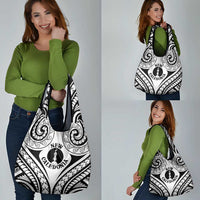 New Caledonia Day Grocery Bag Polynesian Curves White Color - Polynesian Pride