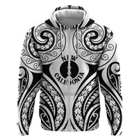 New Caledonia Day Hoodie Polynesian Curves White Color LT05 Zip Hoodie White - Polynesian Pride
