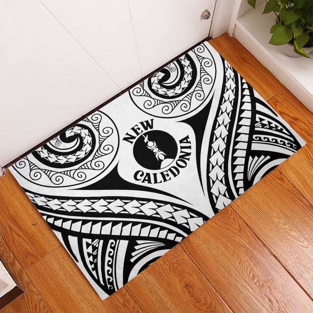 New Caledonia Day Rubber Doormat Polynesian Curves White Color LT05 - Polynesian Pride