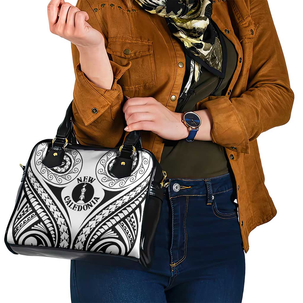 New Caledonia Day Shoulder Handbag Polynesian Curves White Color - Polynesian Pride