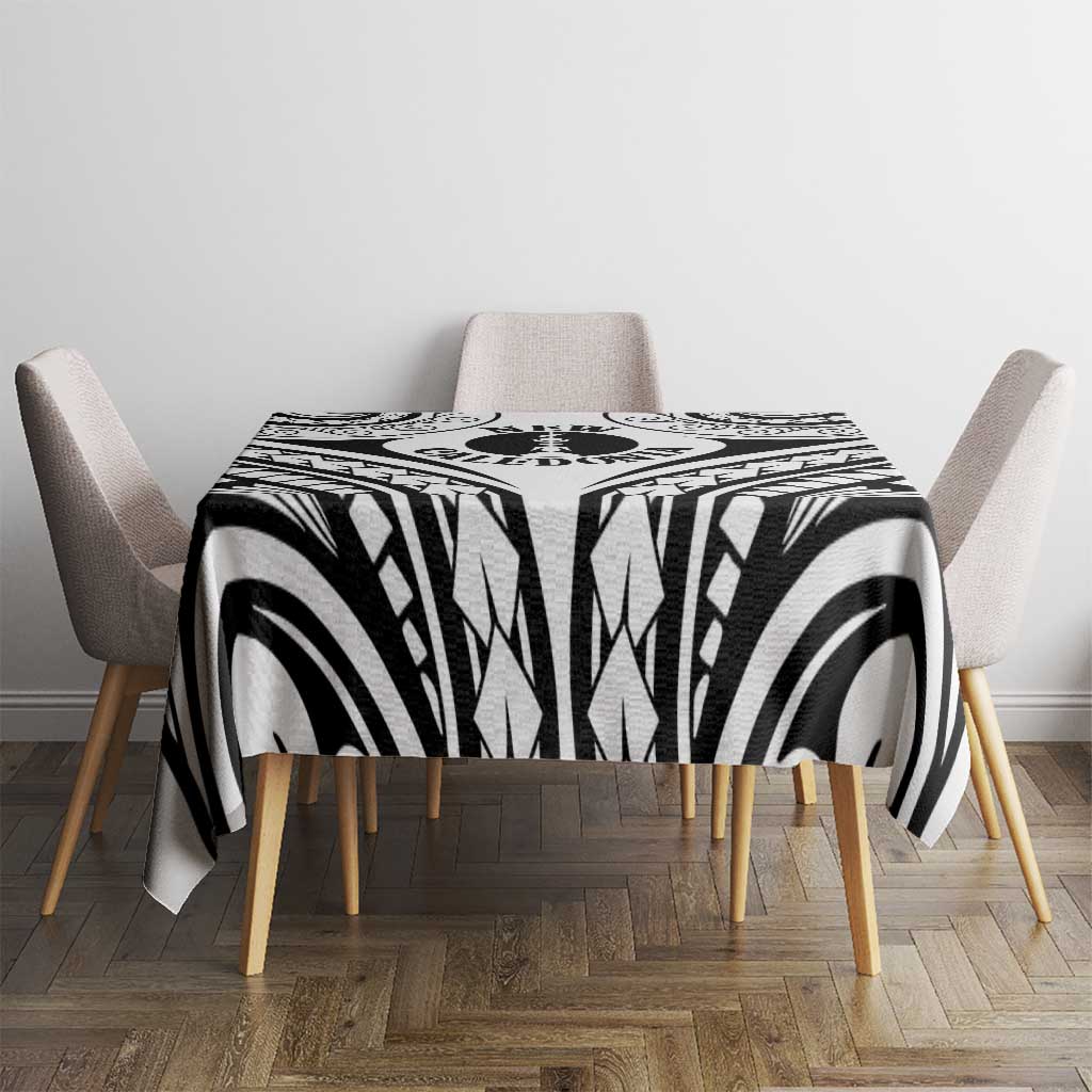 New Caledonia Day Tablecloth Polynesian Curves White Color - Polynesian Pride