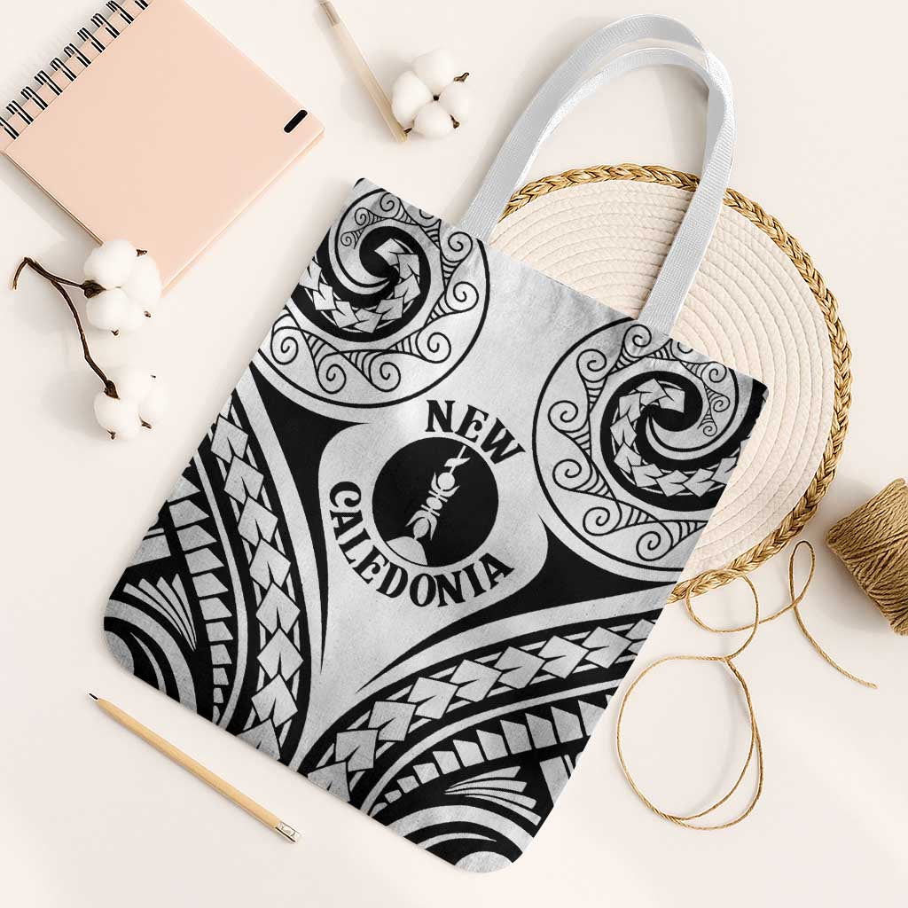 New Caledonia Day Tote Bag Polynesian Curves White Color LT05 White Strap One Size White - Polynesian Pride