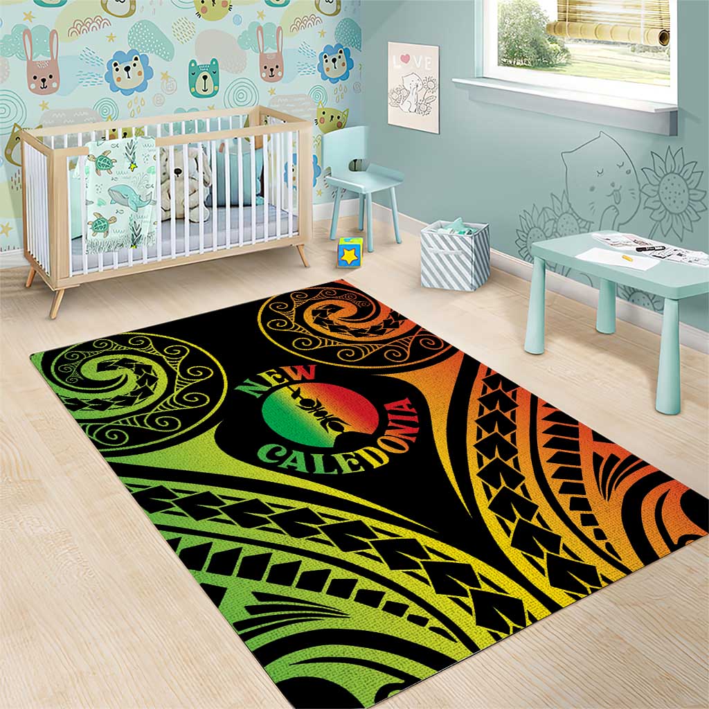 New Caledonia Day Area Rug Polynesian Curves Reggae Color LT05 - Polynesian Pride