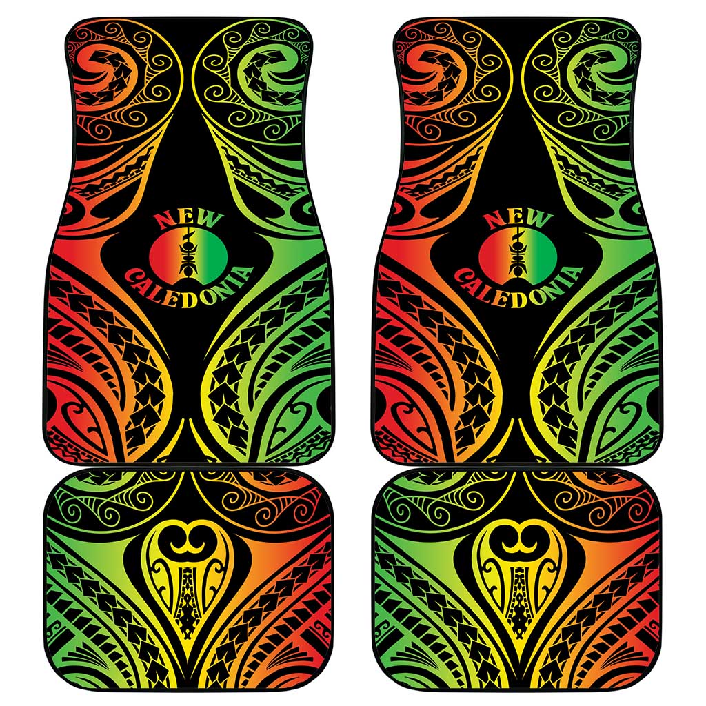 New Caledonia Day Car Mats Polynesian Curves Reggae Color LT05 - Polynesian Pride