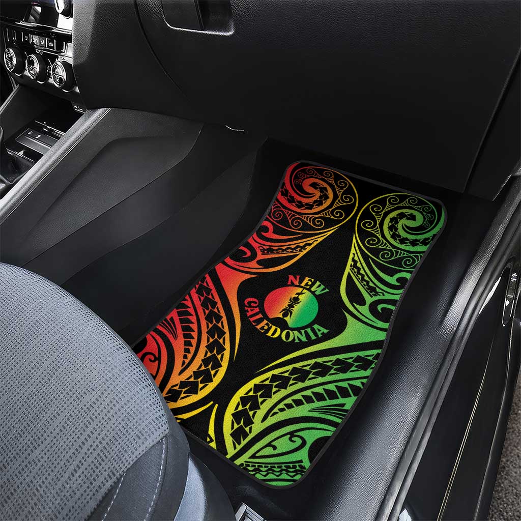 New Caledonia Day Car Mats Polynesian Curves Reggae Color LT05 - Polynesian Pride