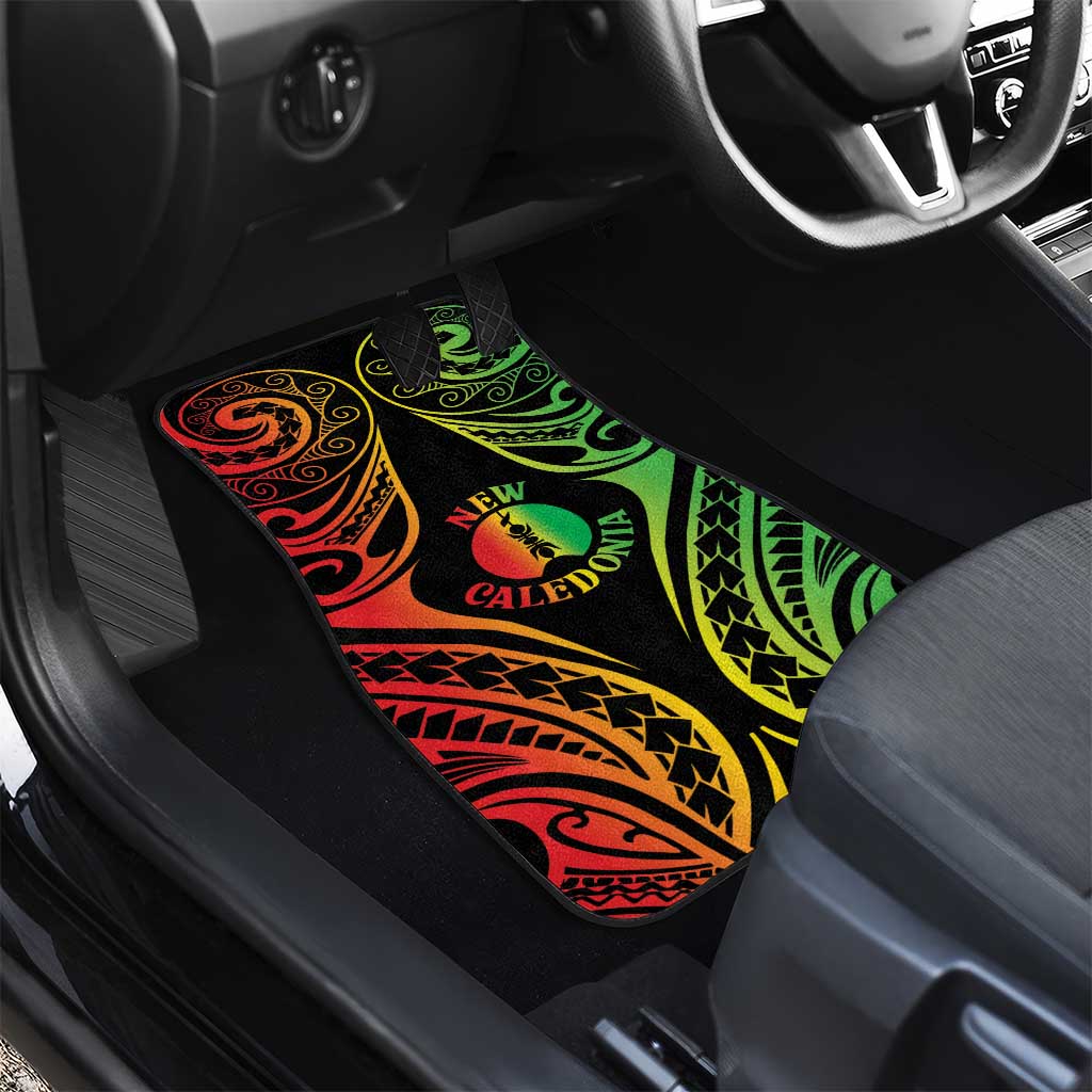 New Caledonia Day Car Mats Polynesian Curves Reggae Color LT05 - Polynesian Pride