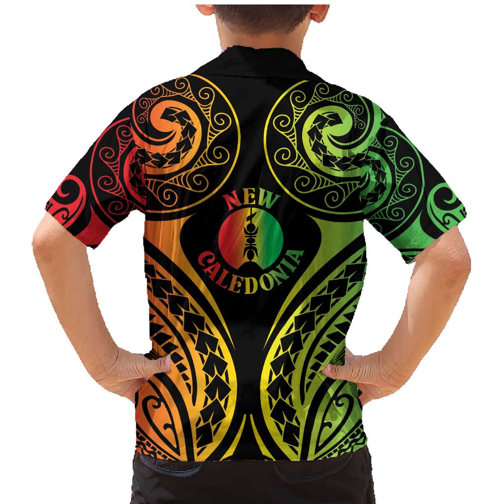 New Caledonia Day Family Matching Mermaid Dress and Hawaiian Shirt Polynesian Curves Reggae Color LT05 - Polynesian Pride