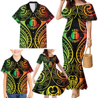 New Caledonia Day Family Matching Mermaid Dress and Hawaiian Shirt Polynesian Curves Reggae Color LT05 - Polynesian Pride