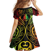 New Caledonia Day Family Matching Off Shoulder Maxi Dress and Hawaiian Shirt Polynesian Curves Reggae Color LT05 - Polynesian Pride
