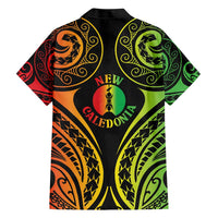 New Caledonia Day Family Matching Short Sleeve Bodycon Dress and Hawaiian Shirt Polynesian Curves Reggae Color LT05 - Polynesian Pride