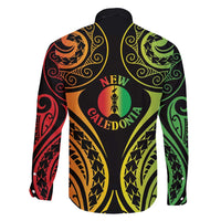 New Caledonia Day Family Matching Short Sleeve Bodycon Dress and Hawaiian Shirt Polynesian Curves Reggae Color LT05 - Polynesian Pride