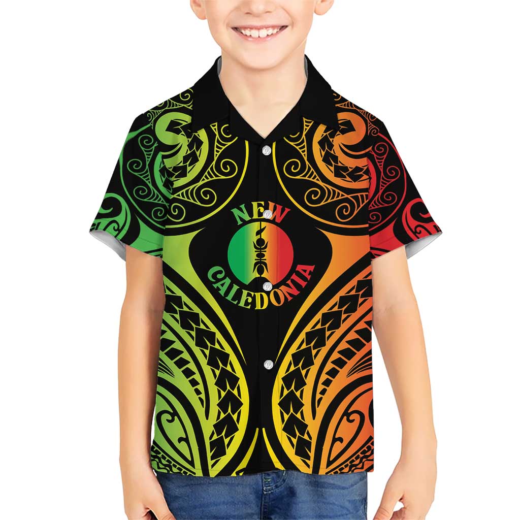 New Caledonia Day Hawaiian Shirt Polynesian Curves Reggae Color - Polynesian Pride