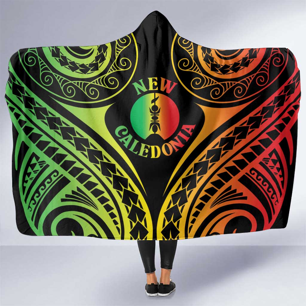 New Caledonia Day Hooded Blanket Polynesian Curves Reggae Color LT05 One Size Reggae - Polynesian Pride