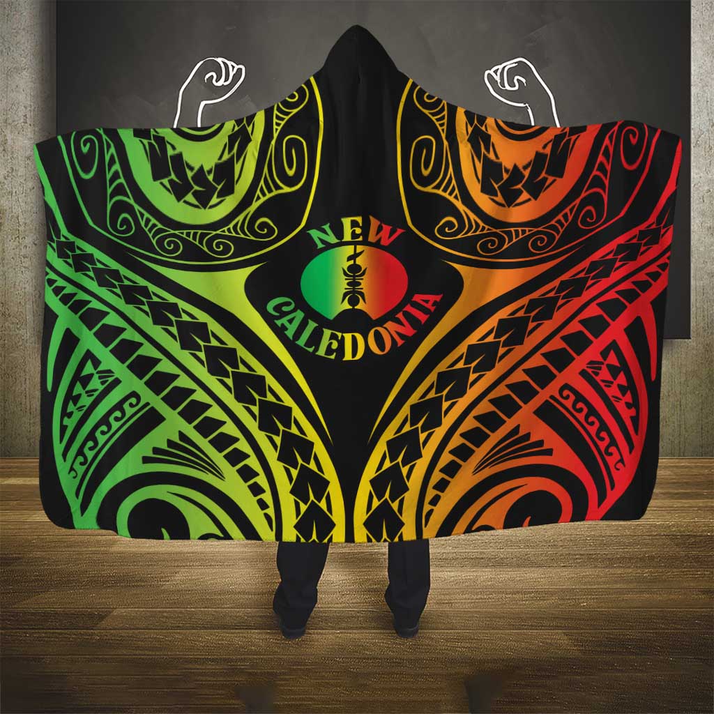New Caledonia Day Hooded Blanket Polynesian Curves Reggae Color LT05 - Polynesian Pride