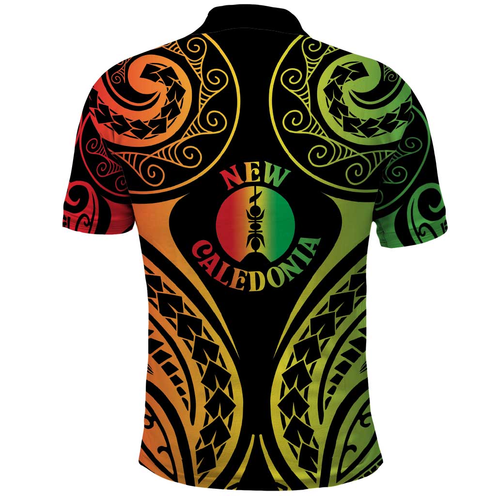 New Caledonia Day Polo Shirt Polynesian Curves Reggae Color - Polynesian Pride
