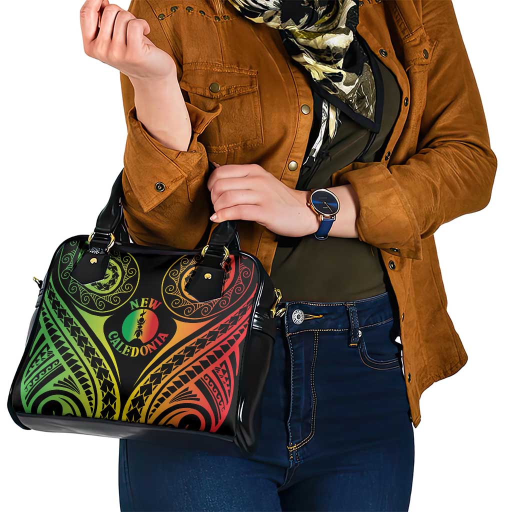 New Caledonia Day Shoulder Handbag Polynesian Curves Reggae Color - Polynesian Pride