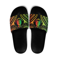 New Caledonia Day Slide Sandals Polynesian Curves Reggae Color LT05 Reggae - Polynesian Pride