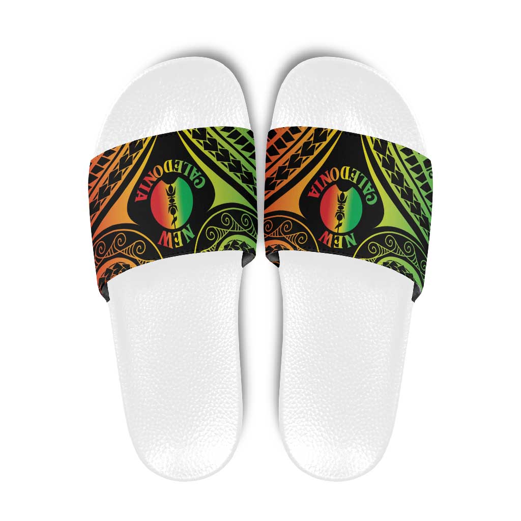 New Caledonia Day Slide Sandals Polynesian Curves Reggae Color LT05 Reggae - Polynesian Pride