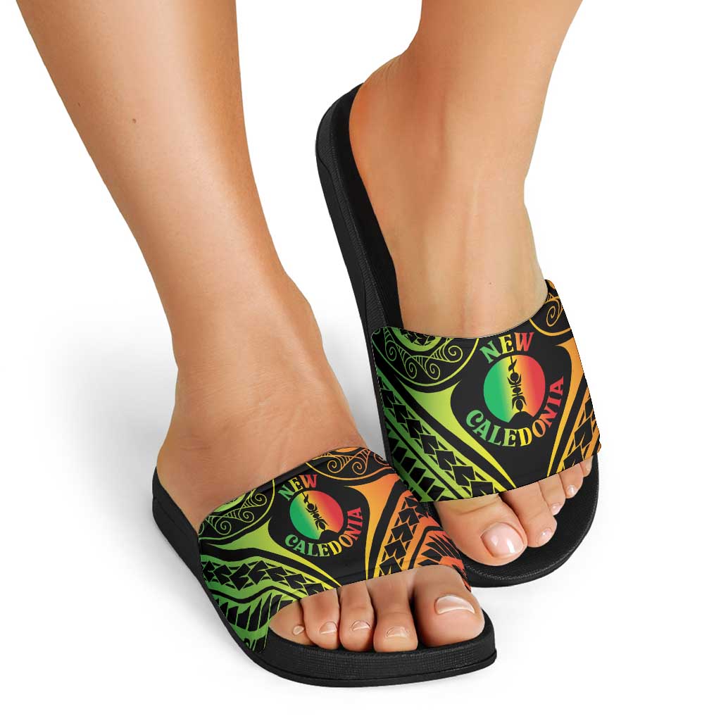 New Caledonia Day Slide Sandals Polynesian Curves Reggae Color LT05 - Polynesian Pride