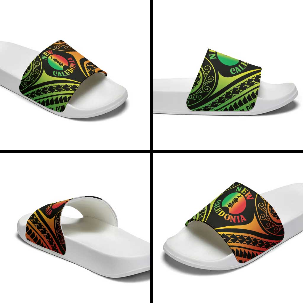 New Caledonia Day Slide Sandals Polynesian Curves Reggae Color LT05 - Polynesian Pride