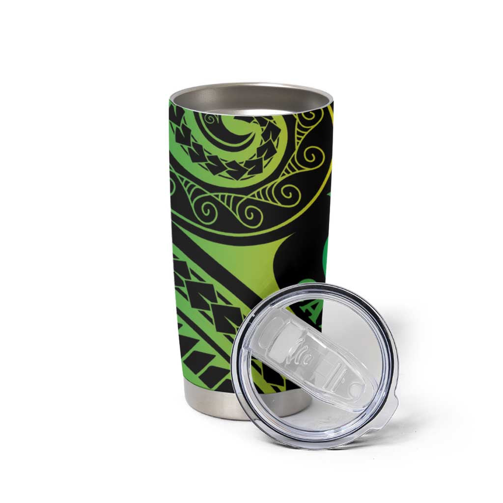 New Caledonia Day Tumbler Cup Polynesian Curves Reggae Color - Polynesian Pride