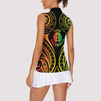 New Caledonia Day Women Sleeveless Polo Shirt Polynesian Curves Reggae Color LT05 - Polynesian Pride