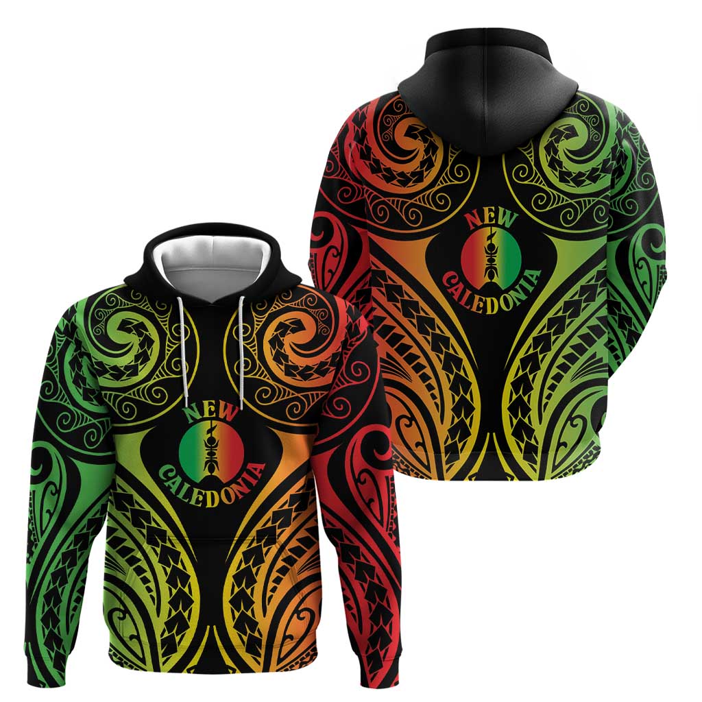 New Caledonia Day Zip Hoodie Polynesian Curves Reggae Color - Polynesian Pride