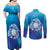 Marshall Islands Manit Day Couples Matching Off Shoulder Maxi Dress and Long Sleeve Button Shirt Tribal Dolphin With Marshall Seal - Polynesian Pride