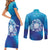 Marshall Islands Manit Day Couples Matching Short Sleeve Bodycon Dress and Long Sleeve Button Shirt Tribal Dolphin With Marshall Seal - Polynesian Pride