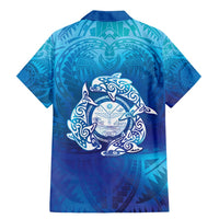 Marshall Islands Manit Day Family Matching Mermaid Dress and Hawaiian Shirt Tribal Dolphin With Marshall Seal LT05 - Polynesian Pride