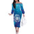 Marshall Islands Manit Day Family Matching Off The Shoulder Long Sleeve Dress and Hawaiian Shirt Tribal Dolphin With Marshall Seal - Polynesian Pride