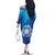 Marshall Islands Manit Day Family Matching Off The Shoulder Long Sleeve Dress and Hawaiian Shirt Tribal Dolphin With Marshall Seal - Polynesian Pride