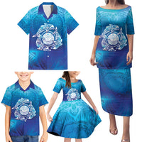 Marshall Islands Manit Day Family Matching Puletasi and Hawaiian Shirt Tribal Dolphin With Marshall Seal LT05 - Polynesian Pride