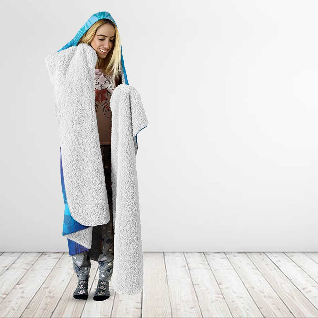 Marshall Islands Manit Day Hooded Blanket Tribal Dolphin With Marshall Seal - Polynesian Pride