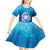 Marshall Islands Manit Day Kid Short Sleeve Dress Tribal Dolphin With Marshall Seal - Polynesian Pride