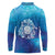 Marshall Islands Manit Day Long Sleeve Polo Shirt Tribal Dolphin With Marshall Seal - Polynesian Pride