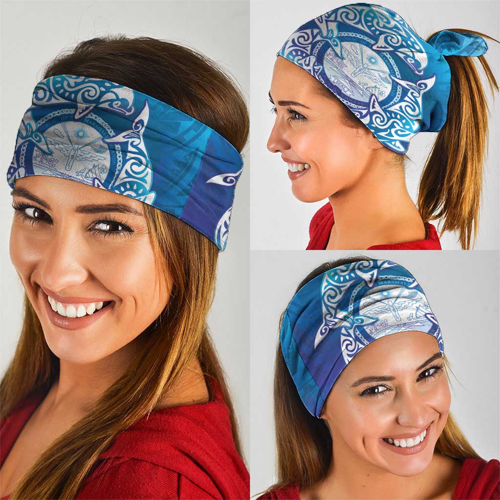 Marshall Islands Manit Day Neck Gaiter Tribal Dolphin With Marshall Seal LT05